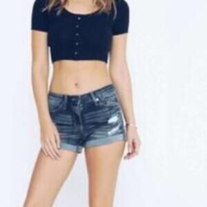 Kancan Mid-Rise Denim Shorts Size 28